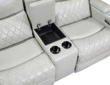Luna Ice Vegan Leather 3-Piece Home Cinema Power Reclining Set by Steve Silver at Eve Furniture