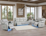 Luna Ice Vegan Leather 3-Piece Home Cinema Power Reclining Set by Steve Silver at Eve Furniture