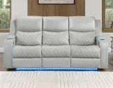 Luna Ice Vegan Leather 3-Piece Home Cinema Power Reclining Set by Steve Silver at Eve Furniture
