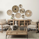 Luna Large Light Brown Seagrass Round Wall Hanging Plate by Mercana at Eve Furniture