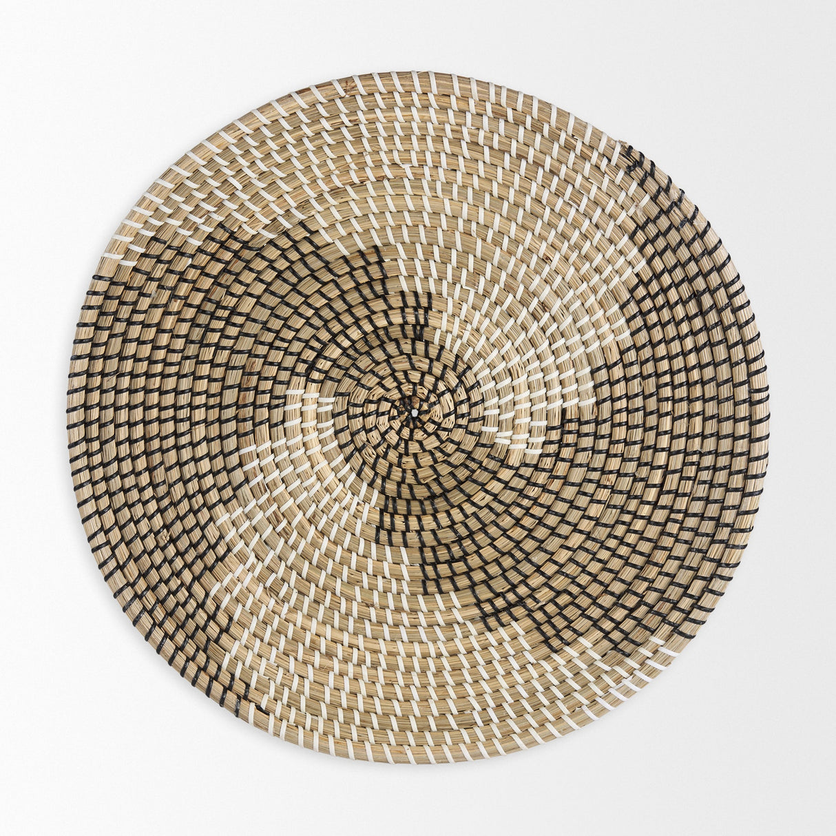 Luna Large Light Brown Seagrass Round Wall Hanging Plate by Mercana at Eve Furniture