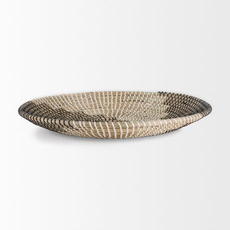 Luna Large Light Brown Seagrass Round Wall Hanging Plate by Mercana at Eve Furniture