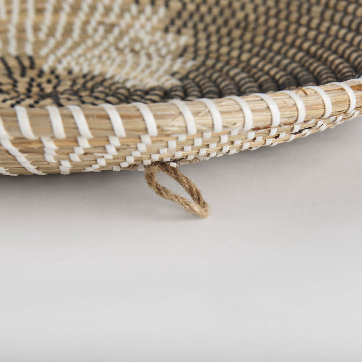 Luna Large Light Brown Seagrass Round Wall Hanging Plate by Mercana at Eve Furniture