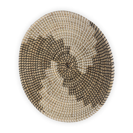 Luna Large Light Brown Seagrass Round Wall Hanging Plate by Mercana at Eve Furniture