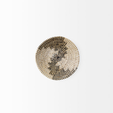 Luna Light Brown Seagrass Round Wall Hanging Plate by Mercana at Eve Furniture