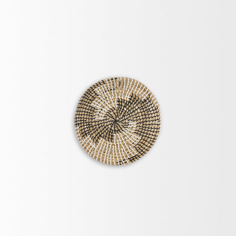 Luna Light Brown Seagrass Round Wall Hanging Plate by Mercana at Eve Furniture
