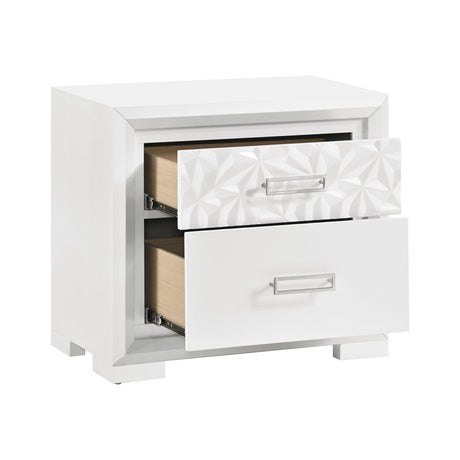 Luna Pearl White 4-Piece Queen Bedroom Set by Homelegance at Eve Furniture