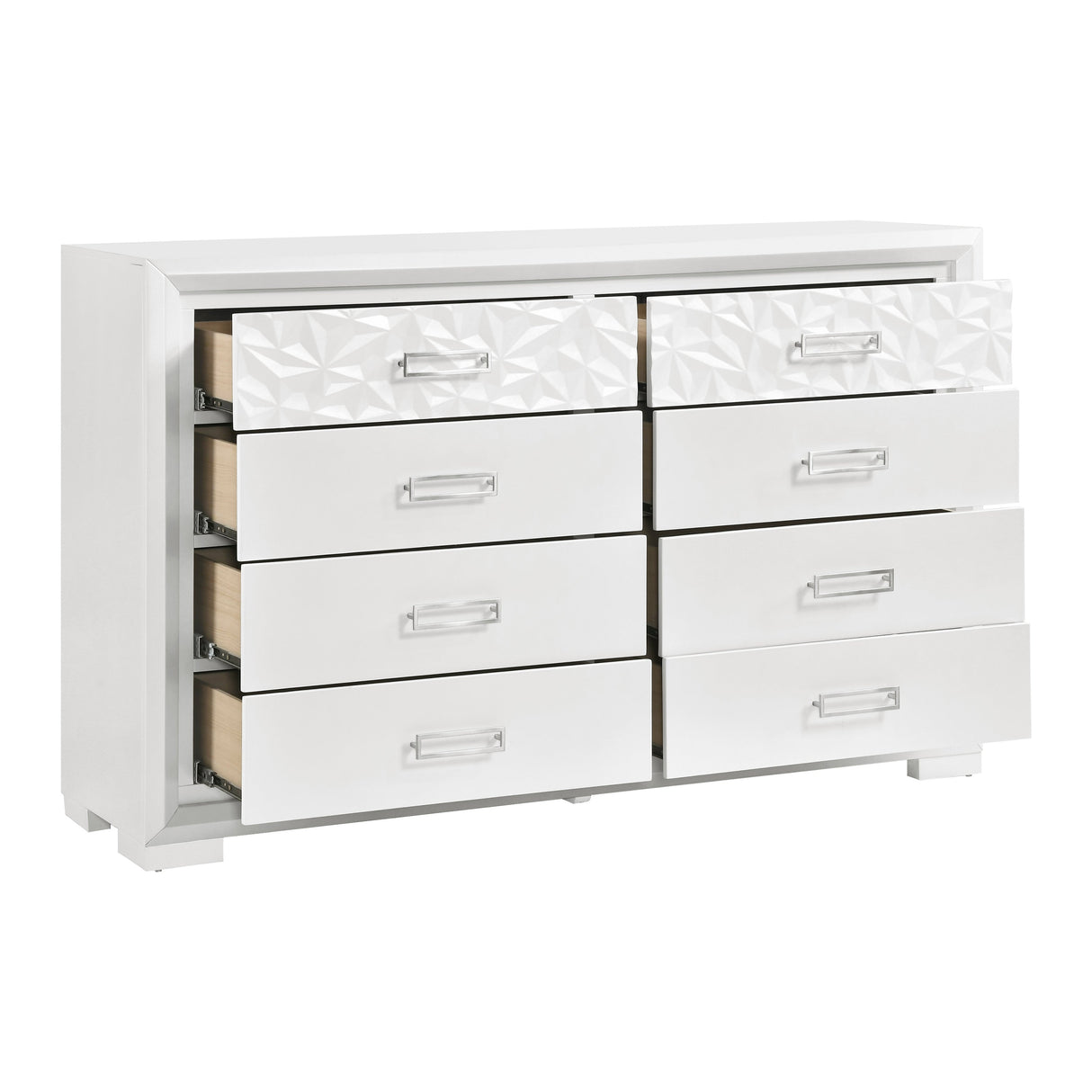 Luna Pearl White 4-Piece Queen Bedroom Set by Homelegance at Eve Furniture