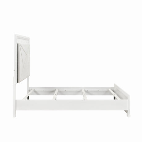Luna Pearl White 4-Piece Queen Bedroom Set by Homelegance at Eve Furniture