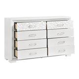 Luna Pearl White 5-Piece Queen Bedroom Set by Homelegance at Eve Furniture