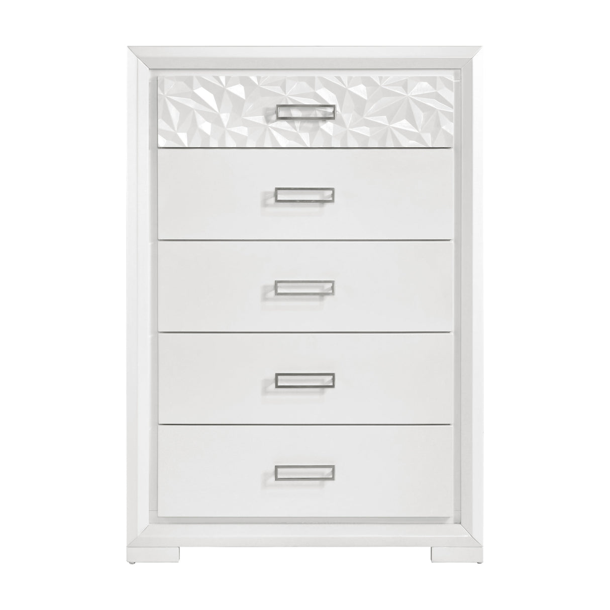 Luna Pearl White 5-Piece Queen Bedroom Set by Homelegance at Eve Furniture