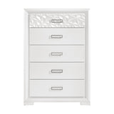 Luna Pearl White 5-Piece Queen Bedroom Set by Homelegance at Eve Furniture