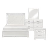 Luna Pearl White 5-Piece Queen Bedroom Set by Homelegance at Eve Furniture