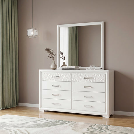 Luna Pearl White Chest by Homelegance at Eve Furniture