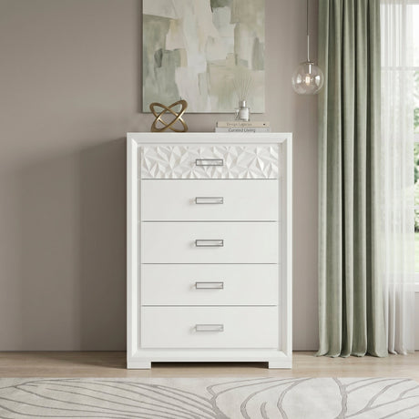 Luna Pearl White Chest by Homelegance at Eve Furniture