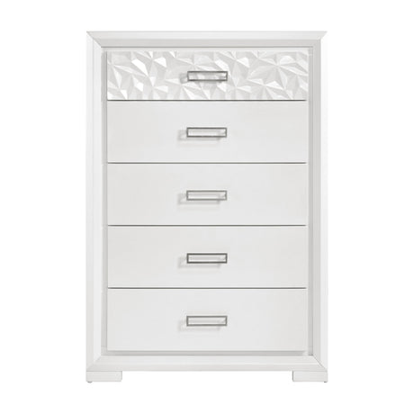 Luna Pearl White Chest by Homelegance at Eve Furniture