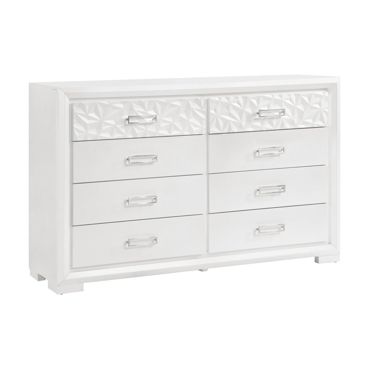 Luna Pearl White Dresser by Homelegance at Eve Furniture