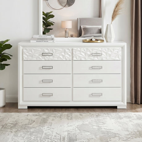 Luna Pearl White Dresser by Homelegance at Eve Furniture