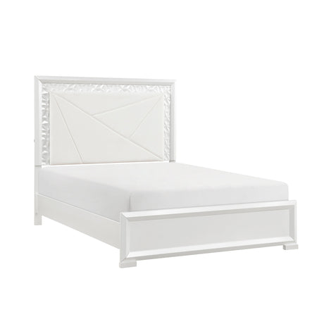 Luna Pearl White LED Full Bed by Homelegance at Eve Furniture