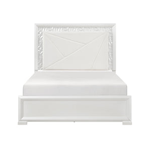 Luna Pearl White LED King Bed by Homelegance at Eve Furniture