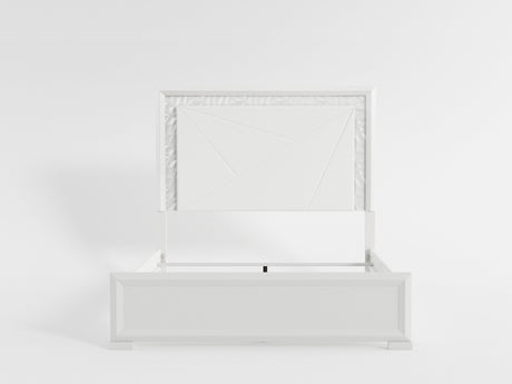 Luna Pearl White LED Queen Bed by Homelegance at Eve Furniture