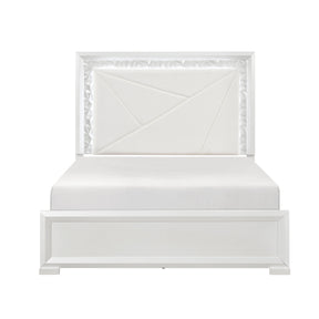 Luna Pearl White LED Queen Bed by Homelegance at Eve Furniture