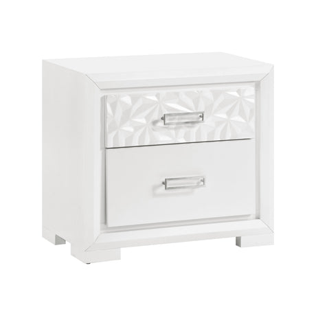 Luna Pearl White Nightstand by Homelegance at Eve Furniture