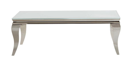 Luna White/Chrome Rectangle Coffee Table