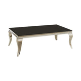 Luna Chrome/Black Rectangular Coffee Table