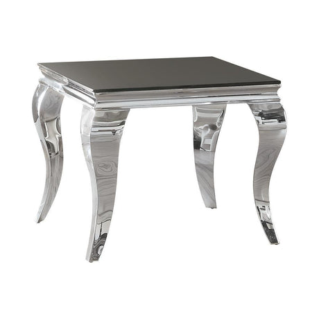 Luna Square End Table Chrome/Black Default Title by Coaster - Eve Furniture