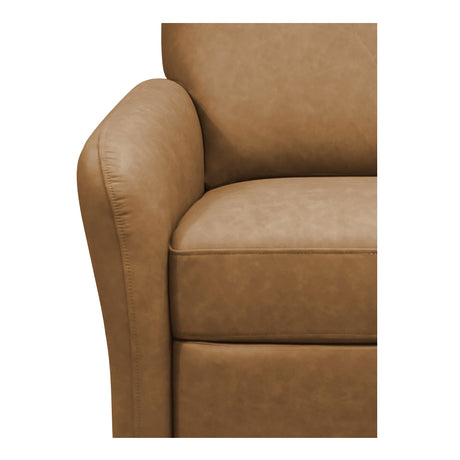 Luna Tan Leather Recliner Chair by MOES at Eve Furniture