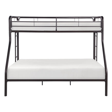 Lunar Dark Bronze Metal Twin/Full Bunk Bed by Homelegance at Eve Furniture