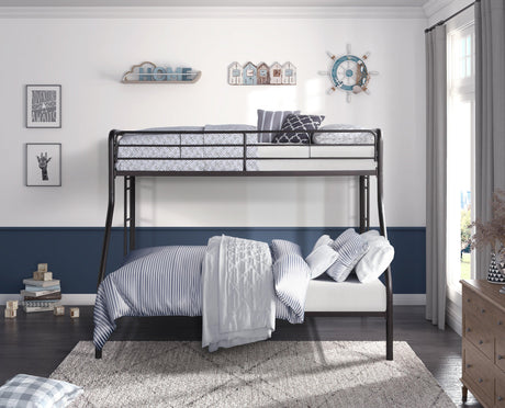 Lunar Dark Bronze Metal Twin/Full Bunk Bed by Homelegance at Eve Furniture
