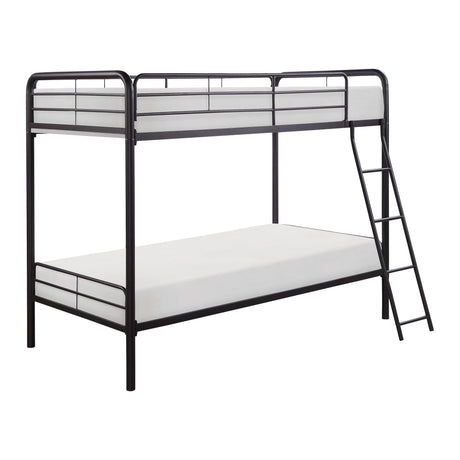 Lunar Dark Bronze Metal Twin/Twin Bunk Bed by Homelegance at Eve Furniture
