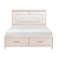 Lunaris Beige California King Platform Bed with Footboard Storage by Homelegance at Eve Furniture