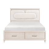 Lunaris Beige California King Platform Bed with Footboard Storage by Homelegance at Eve Furniture