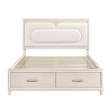 Lunaris Beige King Platform Bed with Footboard Storage by Homelegance at Eve Furniture