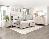 Lunaris Beige King Platform Bed with Footboard Storage by Homelegance at Eve Furniture