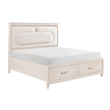 Lunaris Beige King Platform Bed with Footboard Storage by Homelegance at Eve Furniture