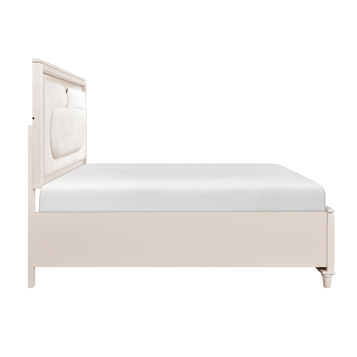 Lunaris Beige King Platform Bed with Footboard Storage by Homelegance at Eve Furniture