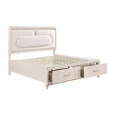Lunaris Beige Queen Platform Bed with Footboard Storage by Homelegance at Eve Furniture
