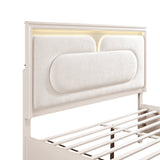 Lunaris Beige Queen Platform Bed with Footboard Storage by Homelegance at Eve Furniture