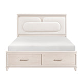 Lunaris Beige Queen Platform Bed with Footboard Storage by Homelegance at Eve Furniture