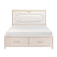 Lunaris Beige Queen Platform Bed with Footboard Storage by Homelegance at Eve Furniture