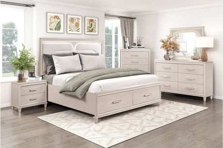 Lunaris Beige Storage Platform Bedroom Set by Homelegance at Eve Furniture