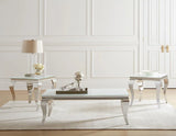 Luna White/Chrome Square End Table by Coaster at Eve Furniture