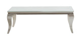 Luna White/Chrome Rectangle Coffee Table by Coaster at Eve Furniture