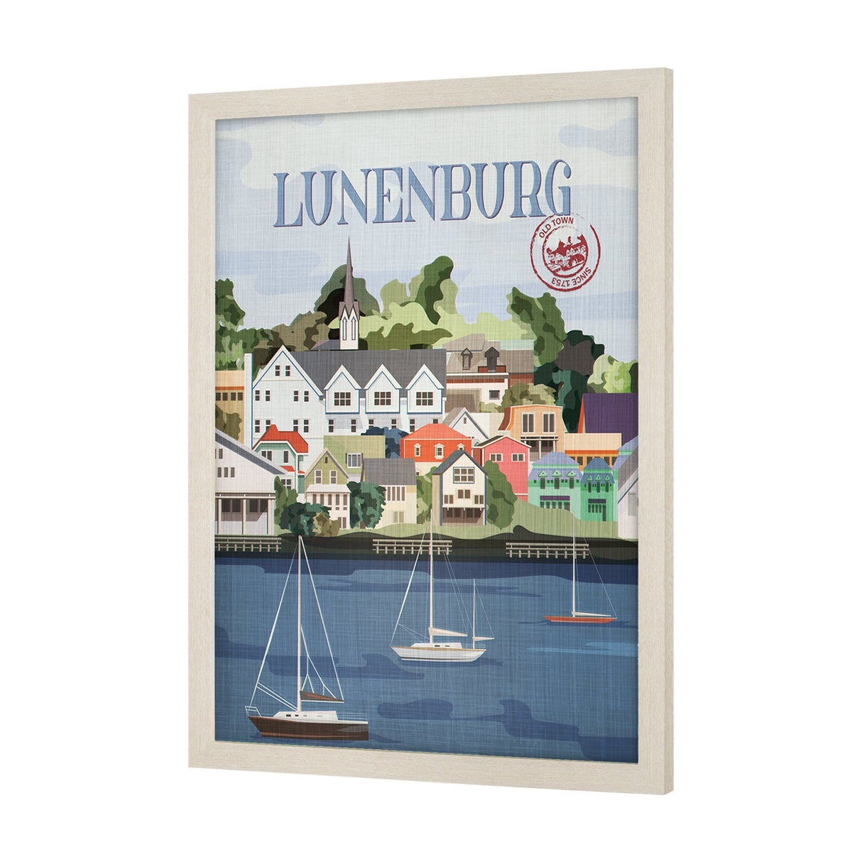 Lunenburg Go Canada (L) by Mercana Studio a Hand Embellished Decograph Framed Art Print by Mercana at Eve Furniture