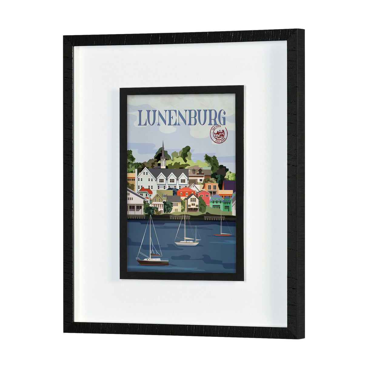 Lunenburg Go Canada (M) by Mercana Studio a Framed Art Print Matted under Glass by Mercana at Eve Furniture