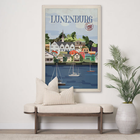 Lunenburg Go Canada (XL) by Mercana Studio a Hand Embellished Decograph Framed Art Print under Glass by Mercana at Eve Furniture